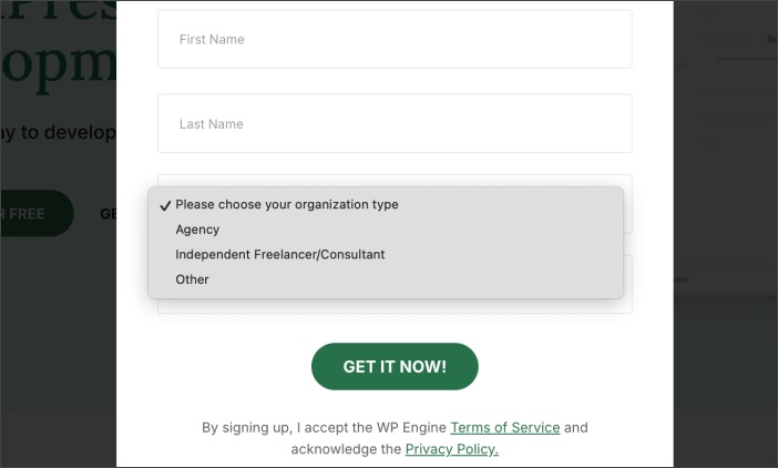 Organizationの選択