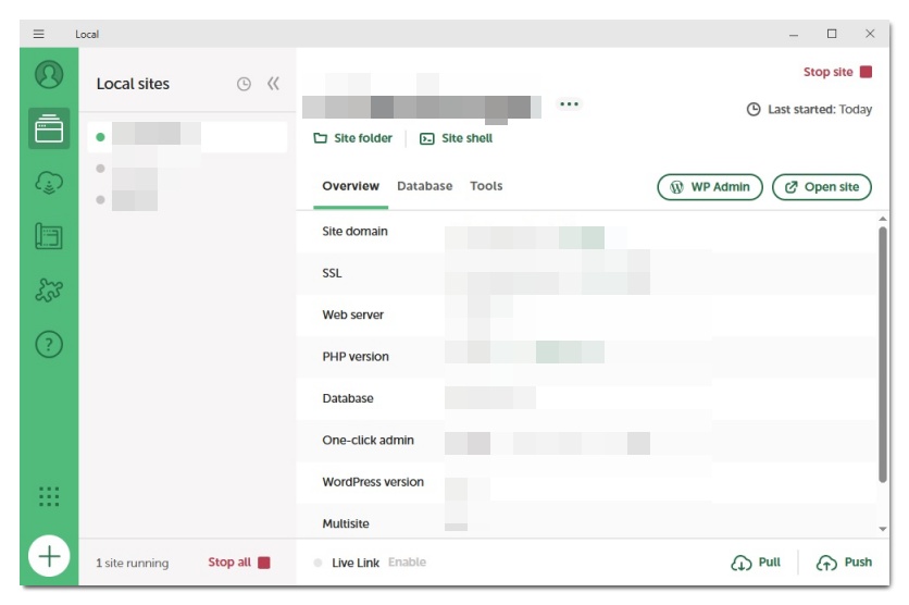 エクスポートが完了したあとの、Localの画面。